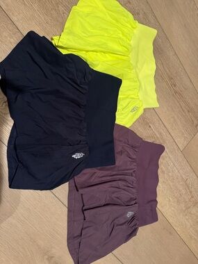 FP Movement by Free People Neon Yellow, Black & Plum Athletic Shorts Trio